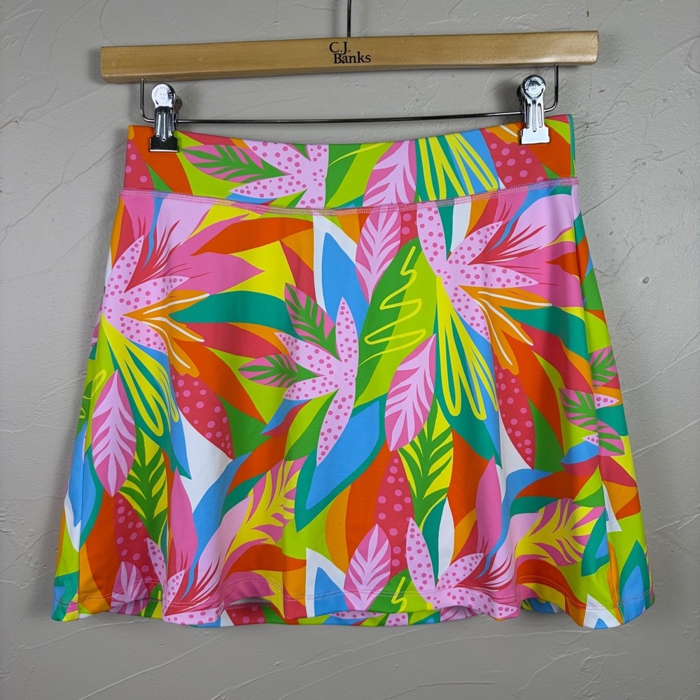 Mary Square Hampton Skort in Get Tropical Women's Large Pink Green UPF 50 Small